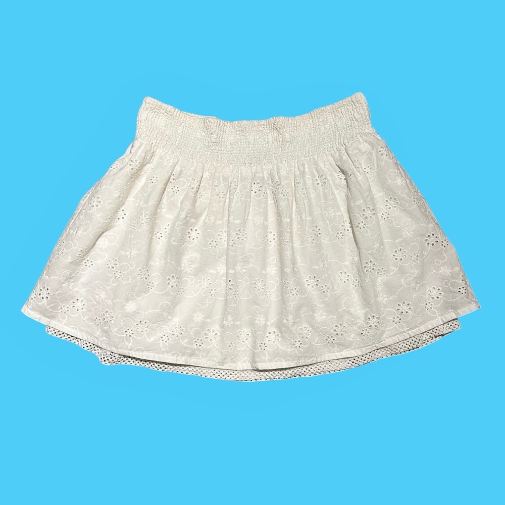 Vintage White Eyelet Skirt Size M